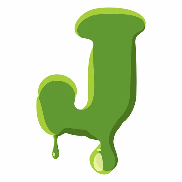 緑のスライムの J の文字 — ストックベクタ
