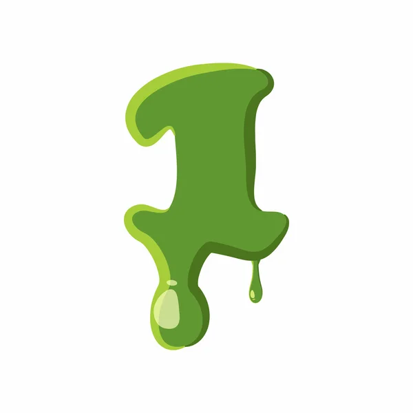 Numder 1 hecho de limo verde — Vector de stock