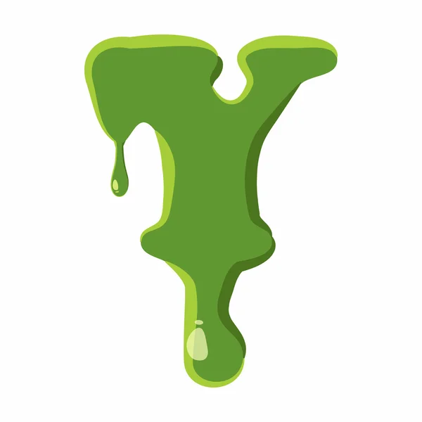 Letter Y gemaakt van groene slime — Stockvector