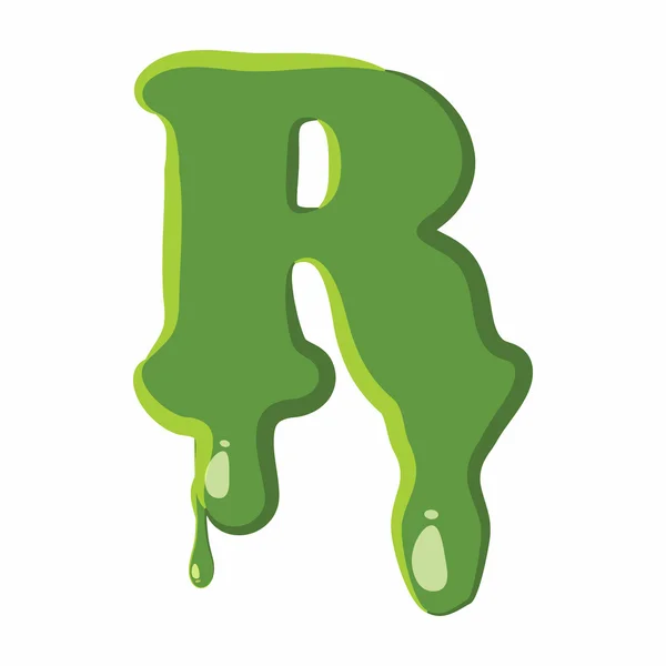 字母 R 的绿泥 — 图库矢量图片