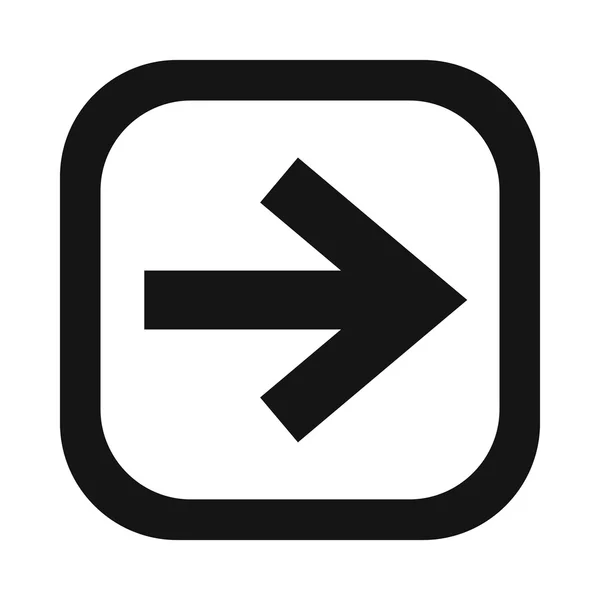 Flèche en icône carrée, style simple — Image vectorielle