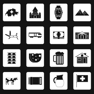 İsviçre Icons set, basit tarzı