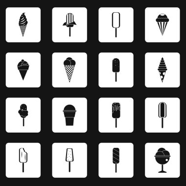 Basit tarzda Dondurma Icons set