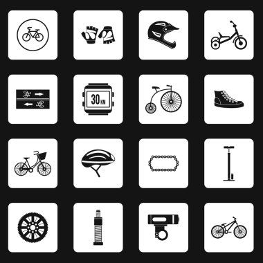 Bisiklet Icons set, basit tarzı