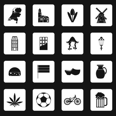 Hollanda Icons set, basit tarzı