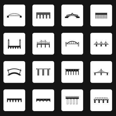Basit tarzda köprü Icons set