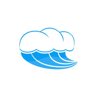 Köpük simgesi, basit tarzı ile dalga deniz