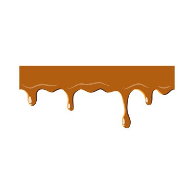 Dripping down caramel icon clipart