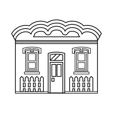 İki windows simgesi, anahat stili ile ev