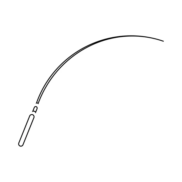 Icône de canne à pêche, style contour — Image vectorielle