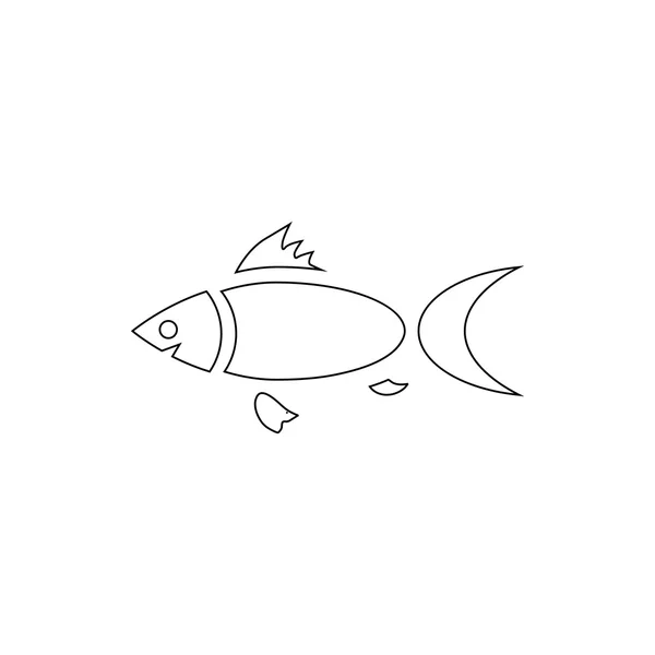Ryby ikona, styl osnovy — Stockový vektor