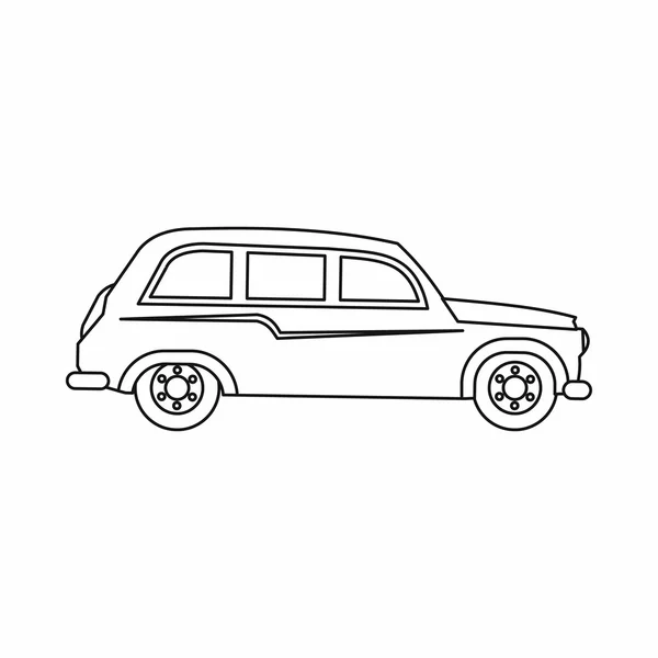 Icono de coche retro, estilo de esquema — Vector de stock