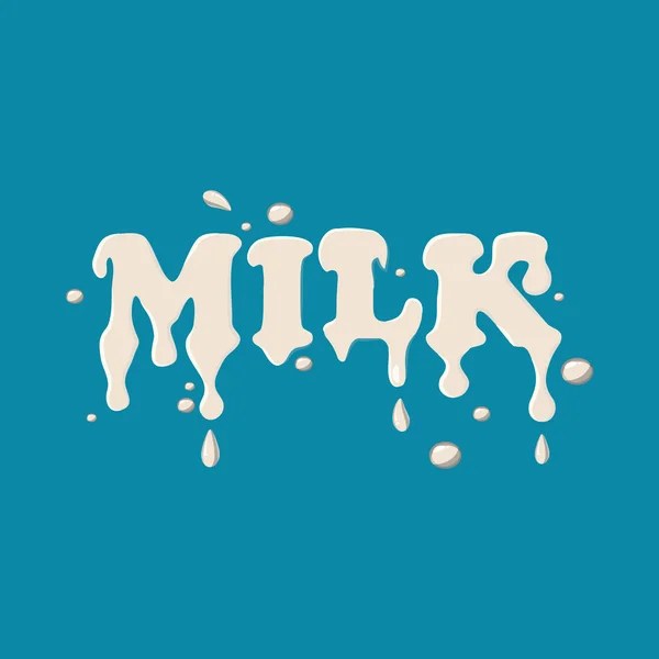 Ícone de leite palavra — Vetor de Stock