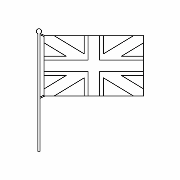 Icona bandiera britannica, stile contorno — Vettoriale Stock
