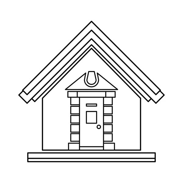 Ícone da pequena casa, estilo esboço — Vetor de Stock