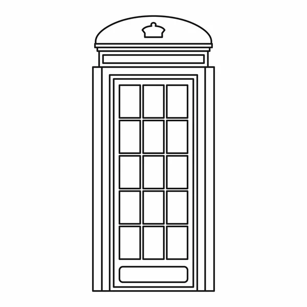 Значок телефонной будки, стиль контура — стоковый вектор