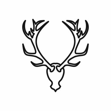 Geyik baş simge, anahat stili