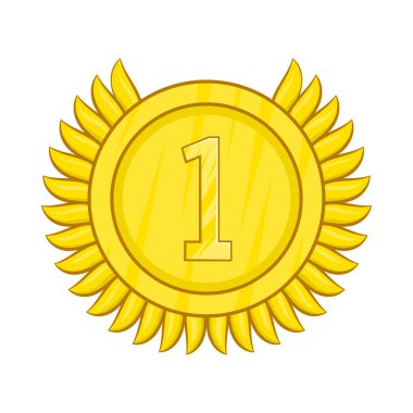 Şampiyon altın madalya simgesi, karikatür tarzı