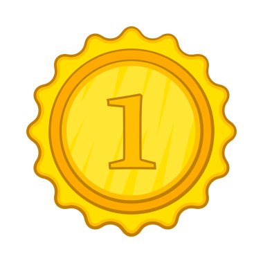 Şampiyon altın madalya simgesi, karikatür tarzı