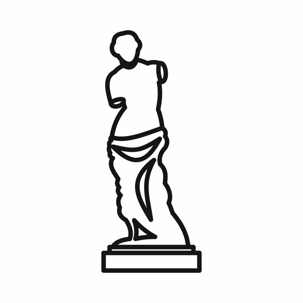 Estatua de Venus de Milo icono, esquema de estilo — Vector de stock