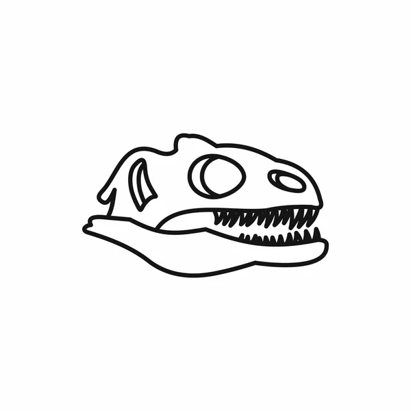 Dinosaur skull icon, outline style — Stock Vector