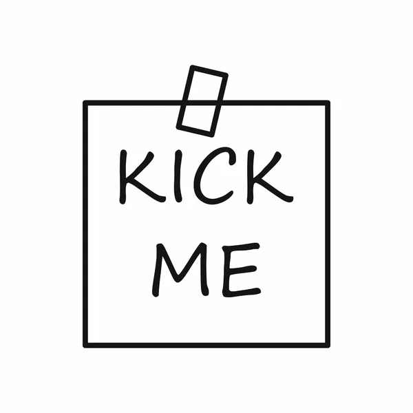 Kick me sticker pictogram, Kaderstijl — Stockvector