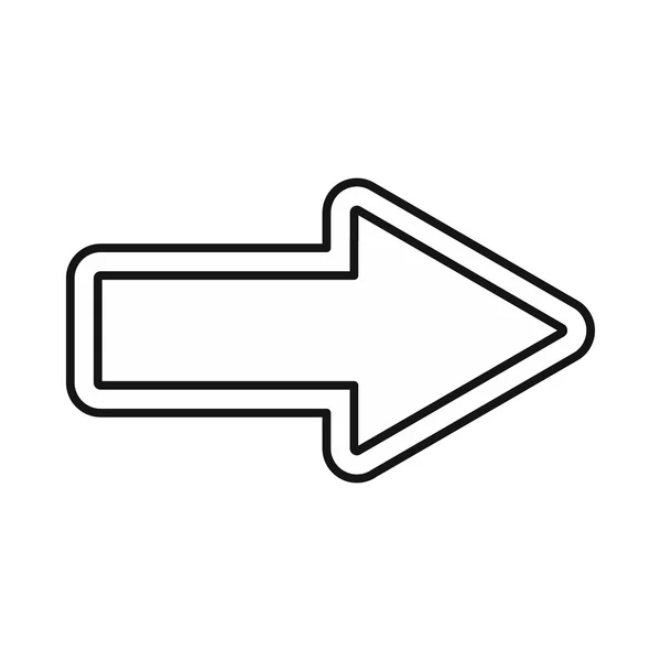 Pfeil-Symbol rechts, Umrissstil — Stockvektor