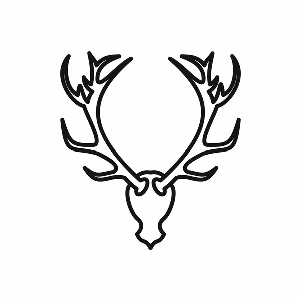 Deer head icon, outline style — Stock Vector