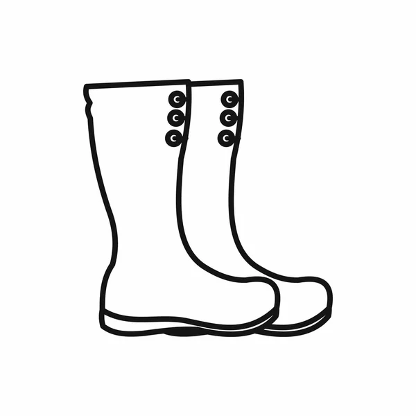 Hunting boots icon, outline style — Stock Vector