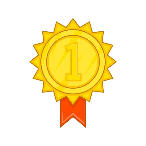 Icono de roseta de oro ganador, estilo de dibujos animados — Vector de stock