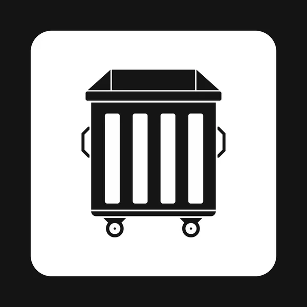 Dumpster on wheels icon, simple style — Stock Vector