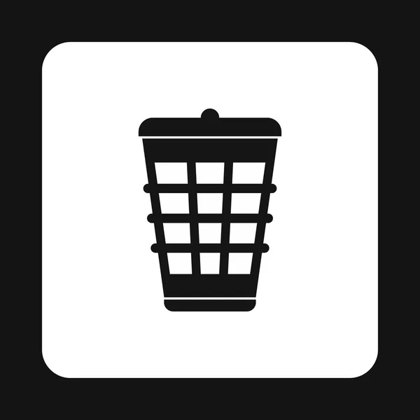 Cubo de basura para icono de la basura, estilo simple — Vector de stock