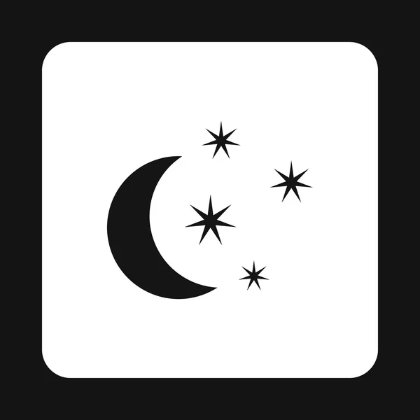 ไอคอน Crescent และ star, สไตล์ที่เรียบง่าย — ภาพเวกเตอร์สต็อก