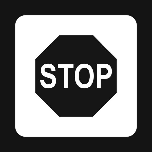 Stopbord pictogram, eenvoudige stijl — Stockvector