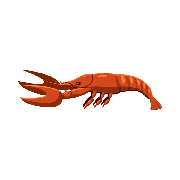 Ikon lobster direbus, gaya kartun - Stok Vektor