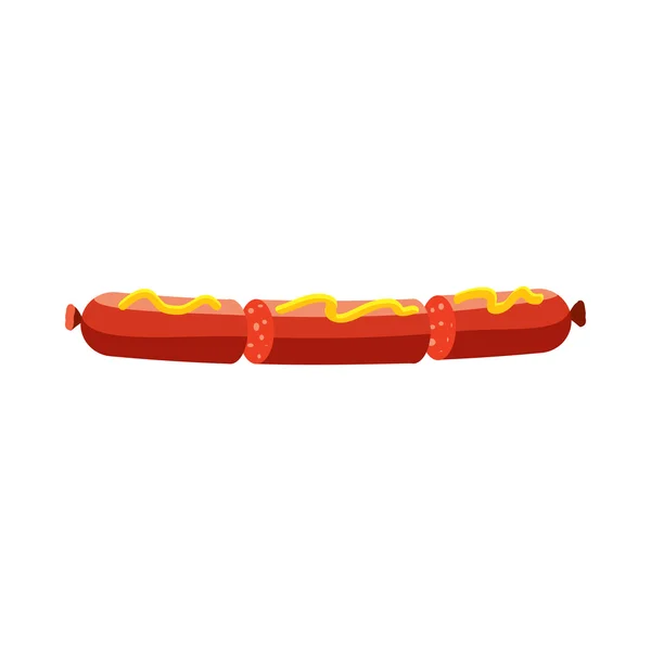 Reried sausage icon, cartoon style — стоковый вектор