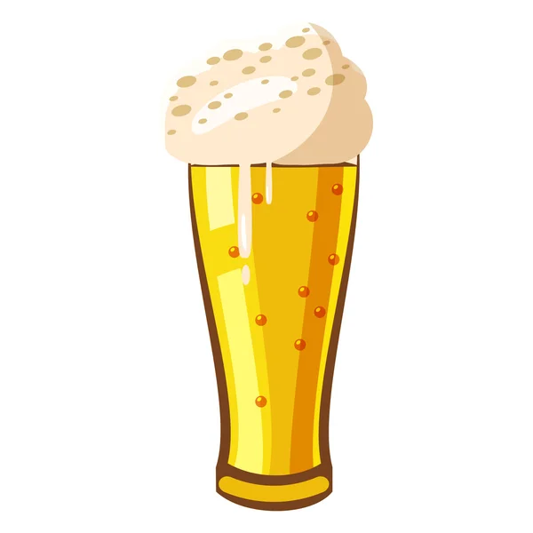 Icono de cristal de cerveza, estilo de dibujos animados — Archivo Imágenes Vectoriales