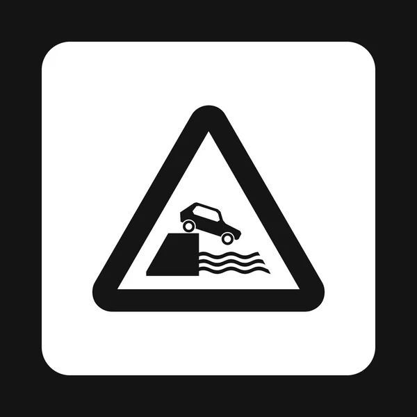 Signe devant l'icône de la falaise, style simple — Image vectorielle