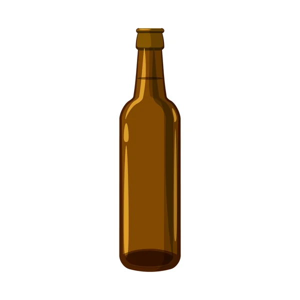 Icono completo botella de cerveza marrón, estilo de dibujos animados — Vector de stock