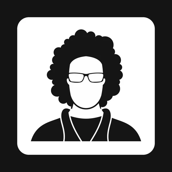 Männliche Afro-Avatar-Ikone, einfacher Stil — Stockvektor