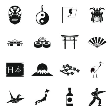 Japonya Icons set, basit tarzı