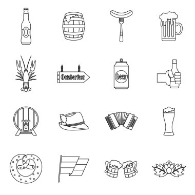 Oktoberfest Icons set, anahat stili
