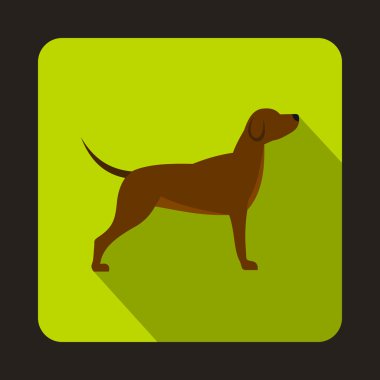 Avcılık köpek simgesi, düz stil