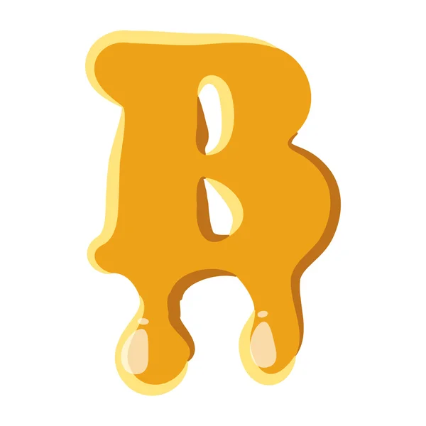 Letter B from honey icon — Stock Vector
