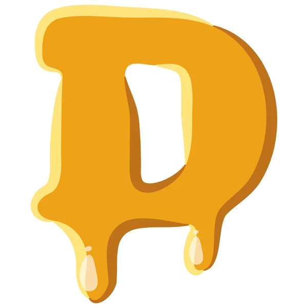 Буква D от меда — стоковый вектор