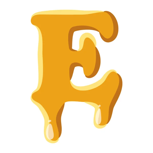 Letra E del icono de la miel — Vector de stock
