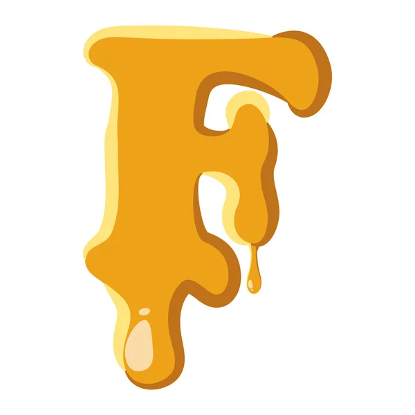 Letra F del icono de la miel — Vector de stock