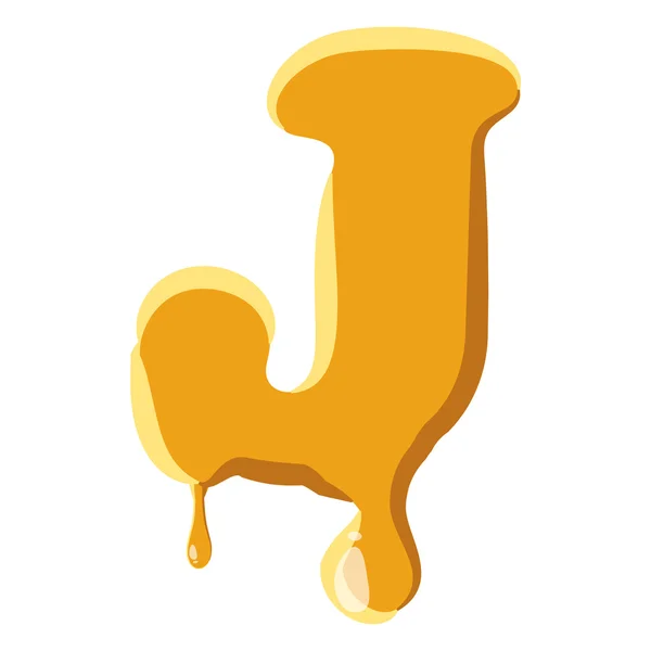 Letra J del icono de la miel — Vector de stock