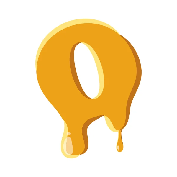 Letra O del icono de la miel — Vector de stock