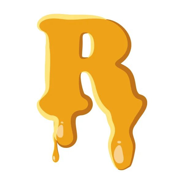 Letter R from honey icon — Stock Vector